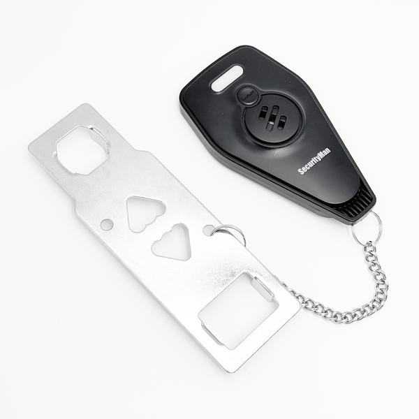 2-in-1 Portable Door Lock with Alarm – Travel Safety, Rechargeable & Adjustable Sensitivity